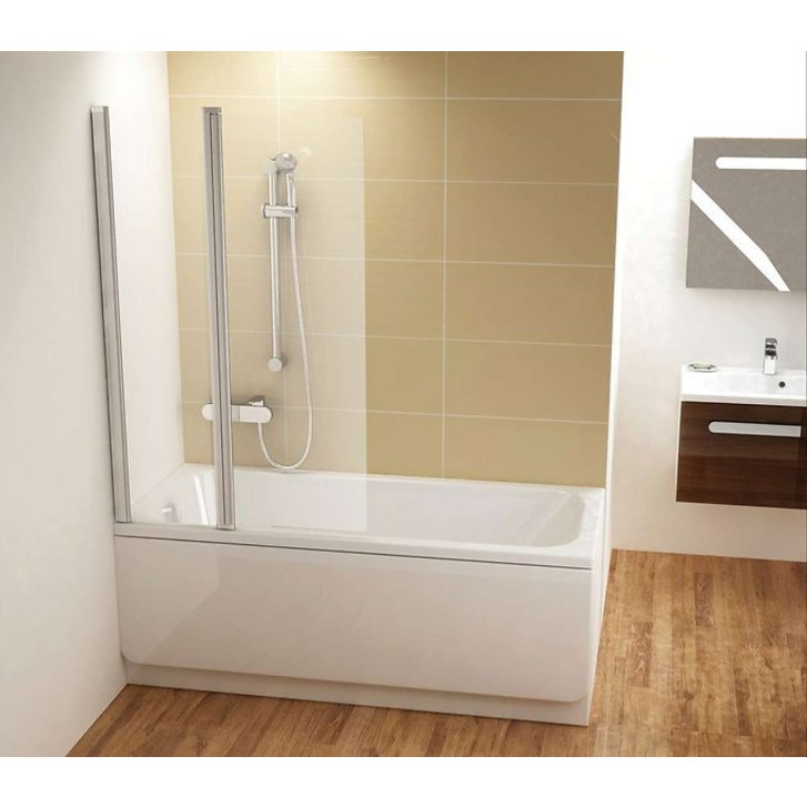 Ravak Chrome - Vanová zástěna dvoudílná CVS2-100 R, 99x150 cm, pravá, lesklý chrom/čiré sklo 7QRA0C00Z1
