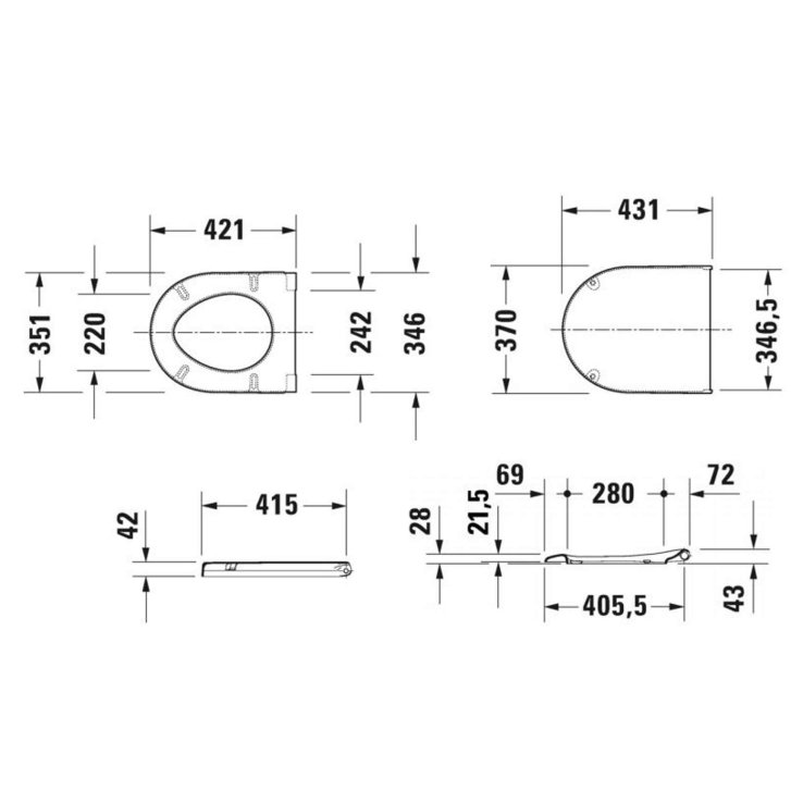 Duravit Starck 3 - WC sedátko, softclose, bílá 0063890000