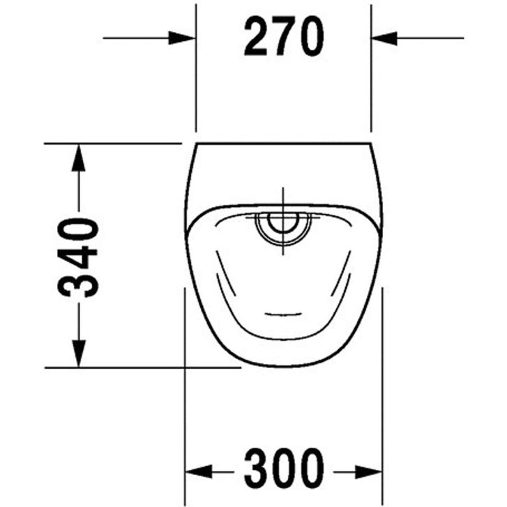 Duravit DuraStyle - Pisoár, elektronické ovládání, zadní přívod vody, Rimless, bílá 2806310000