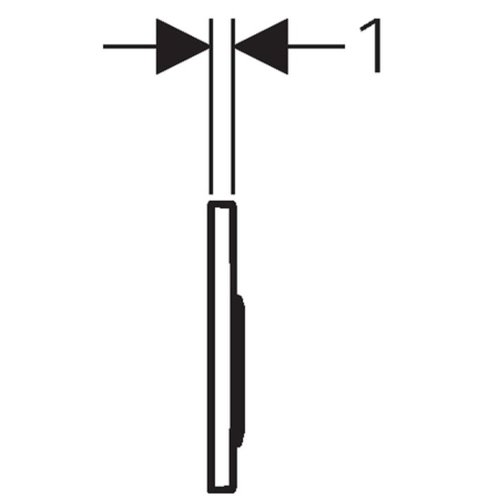 Geberit Omega20 - Ovládací tlačítko splachování, černá/lesklý chrom 115.085.KM.1