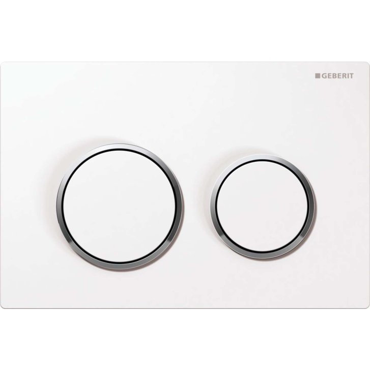 Geberit Omega20 - Ovládací tlačítko splachování, bílá/lesklý chrom 115.085.KJ.1