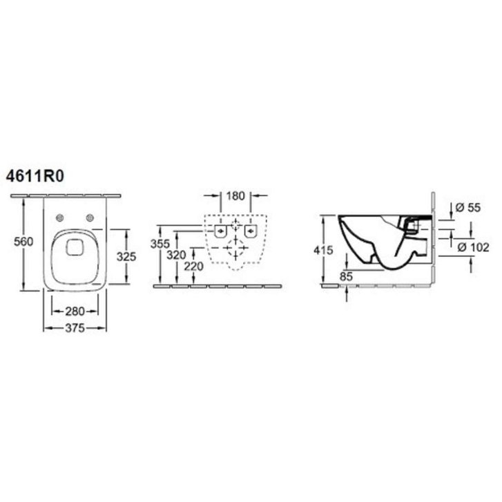 Villeroy & Boch Venticello - Závěsné WC, DirectFlush, CeramicPlus, alpská bílá 4611R0R1