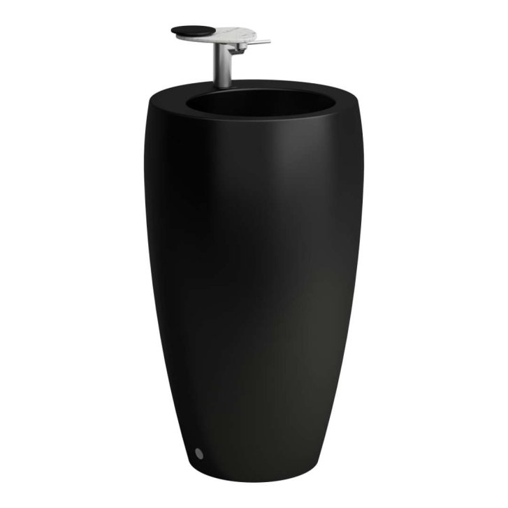 Laufen Il Bagno Alessi - Volně stojící umyvadlo 53x90x53 cm, otvor pro baterii, matná černá H8119727161041