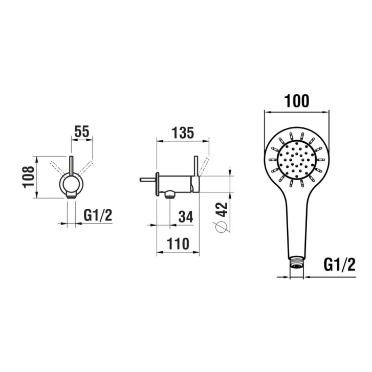 Laufen Twinplus Slim - Sprchová baterie pod omítku, s příslušenstvím, chrom HF505455100000