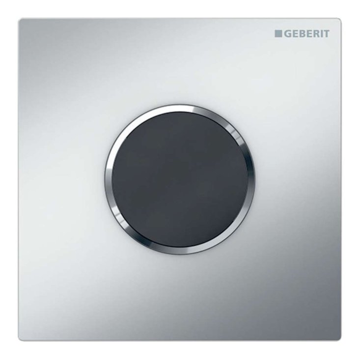 Geberit - Elektronické ovládání splachování pisoárů typ 10, bateriové napájení, easy to clean, matný chrom 116.035.JQ.1