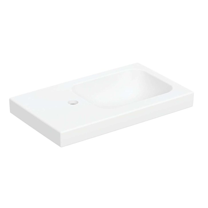 Geberit iCon - Umývátko 53x31 cm, bez přepadu, otvor pro baterii vlevo, matná bílá 501.833.JT.1
