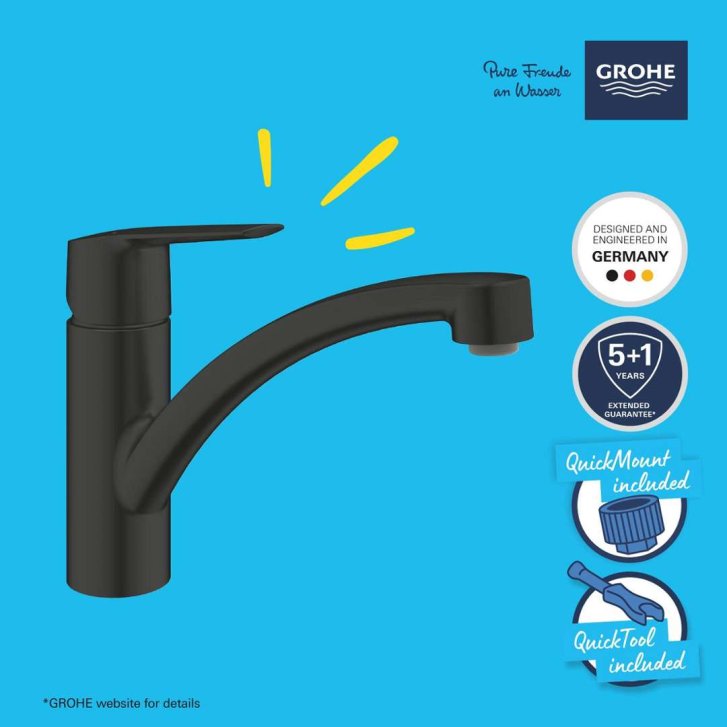Grohe QuickFix Start - Dřezová baterie, matná černá 324412432