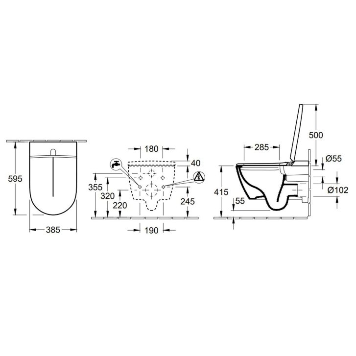 Villeroy & Boch ViClean - Elektronický bidet s keramikou, Rimless, CeramicPlus, SoftClosing, alpská bílá V0E200R1