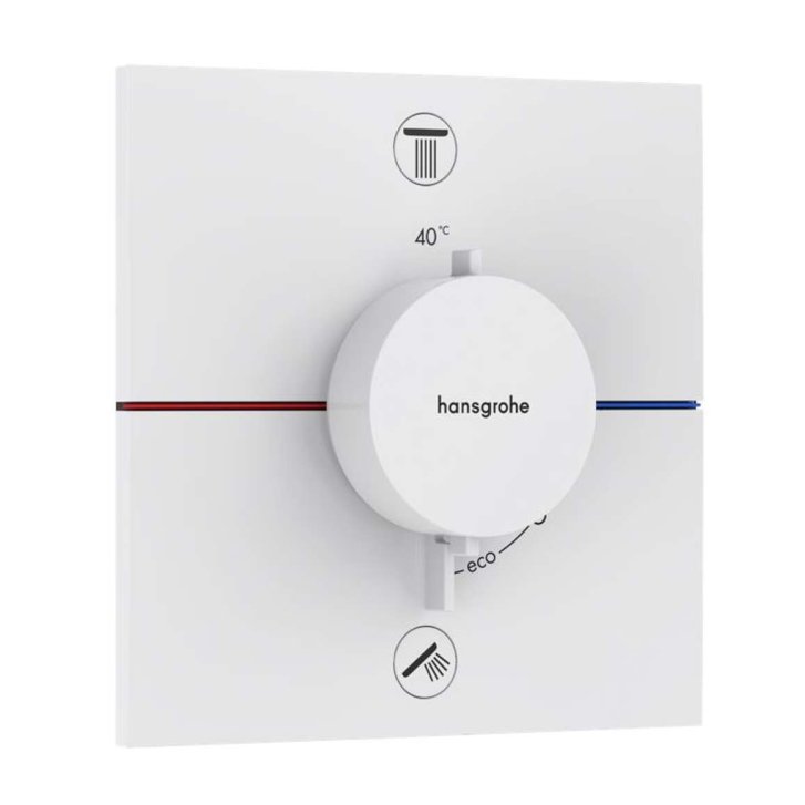 Hansgrohe ShowerSelect Comfort - Termostatická baterie pod omítku, pro 2 spotřebiče, matná bílá 15572700