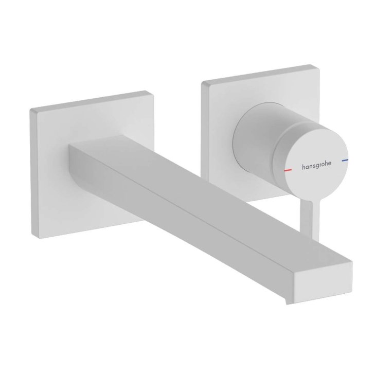 Hansgrohe Tecturis E - Umyvadlová baterie pod omítku, s výpustí, 2-otvorová instalace, EcoSmart, matná bílá 73051700