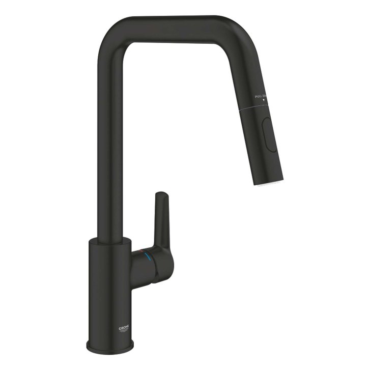 Grohe QuickFix Start - Dřezová baterie s výsuvnou sprškou, matná černá 306312430