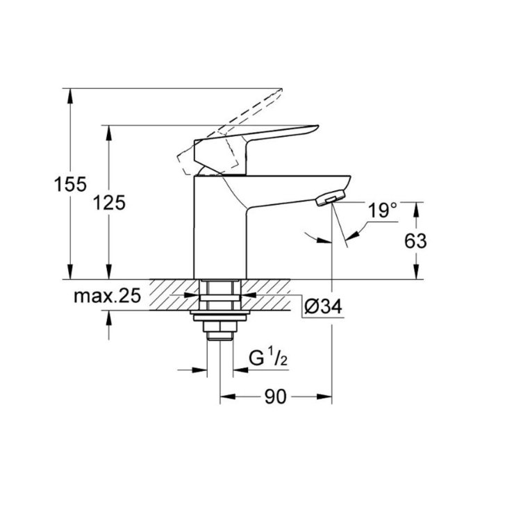 Grohe BauEdge - Umyvadlový ventil, pro studenou vodu, chrom 32861000