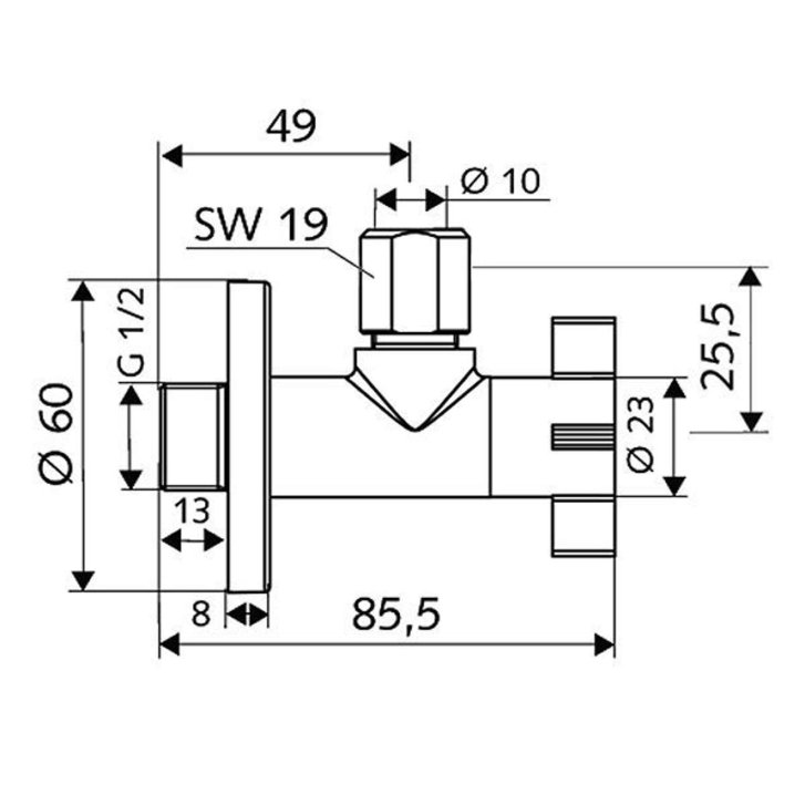 Schell 4Wing - Rohový regulační ventil, chrom 053930699