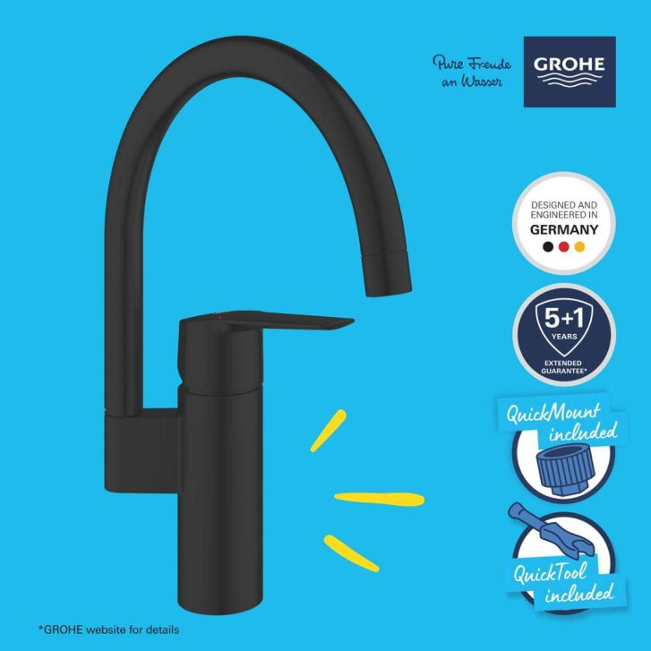 Grohe Start - Dřezová baterie, matná černá 304692430