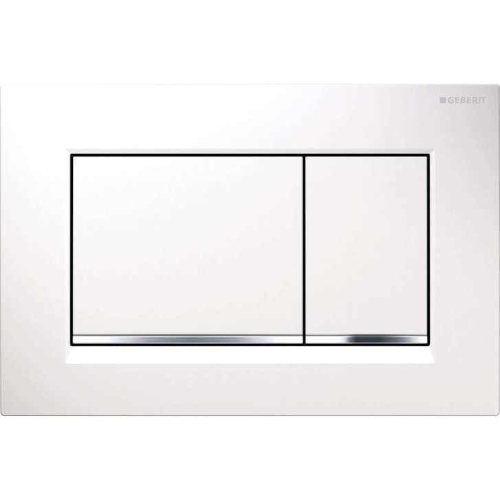Geberit Sigma20 - Ovládací tlačítko splachování, bílá/chrom 115.883.KJ.1