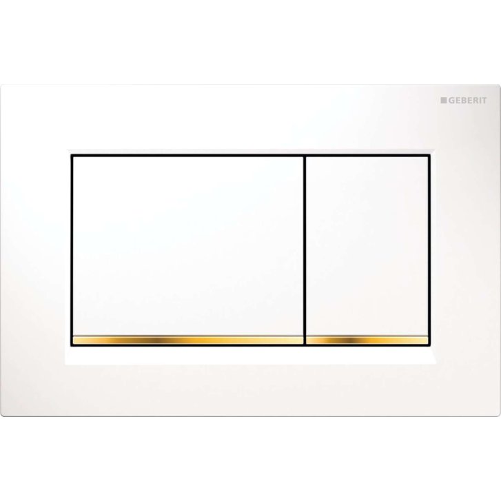 Geberit Sigma20 - Ovládací tlačítko splachování, bílá/pozlacená 115.883.KK.1