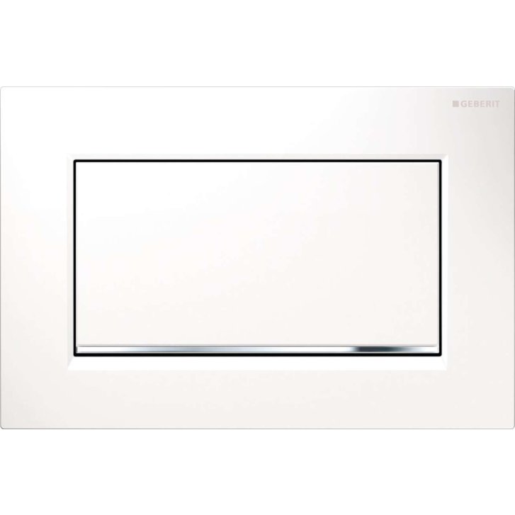 Geberit Sigma10 - Ovládací tlačítko splachování, bílá/chrom 115.893.KJ.1