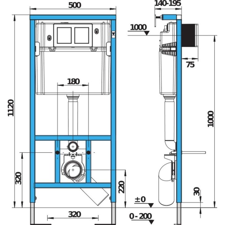 Jika Modul - WC modul pro závěsné klozety, 140x500x1120 mm H8956520000001