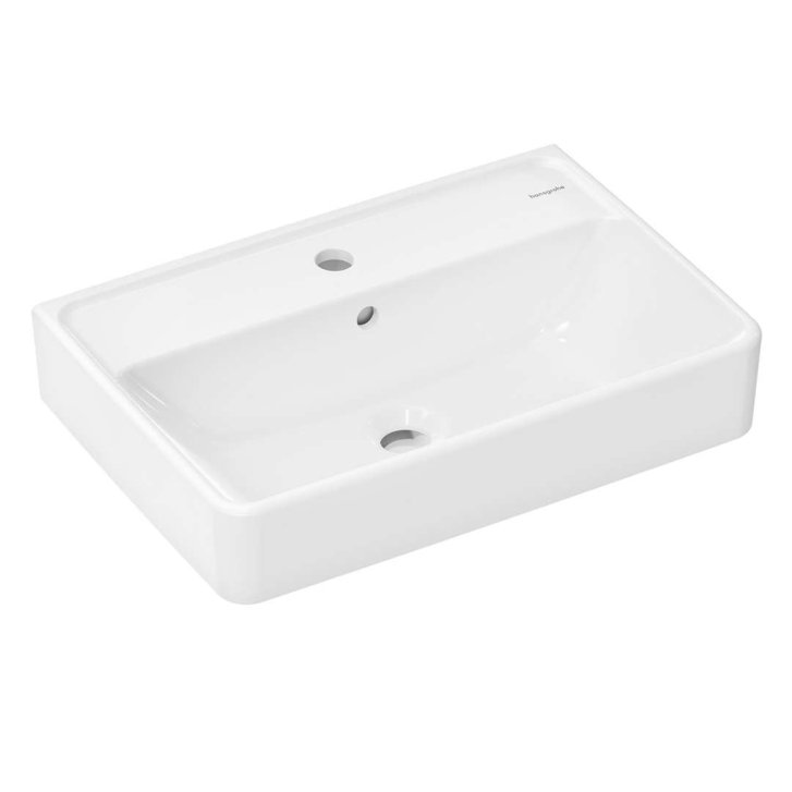 Hansgrohe Xanuia Q - Umyvadlo 55x37 cm, s přepadem, otvor pro baterii, bílá 60209450