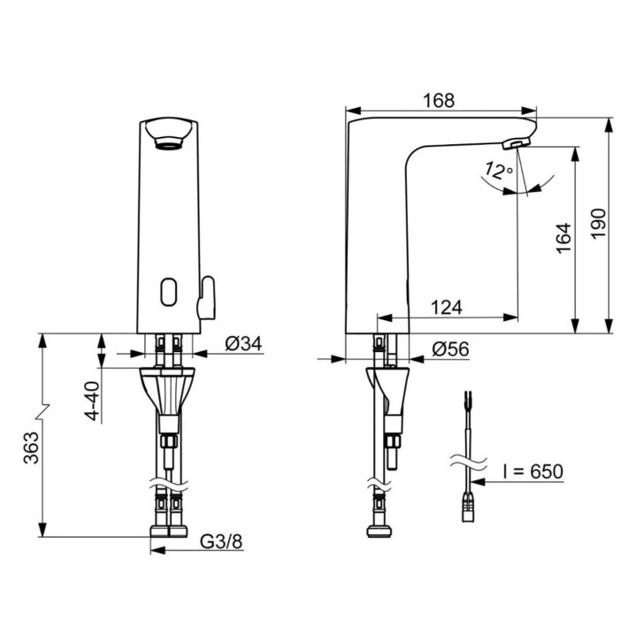 Hansa Electra - Termostatická elektronická umyvadlová baterie, bateriové napájení, Bluetooth, chrom 93702219