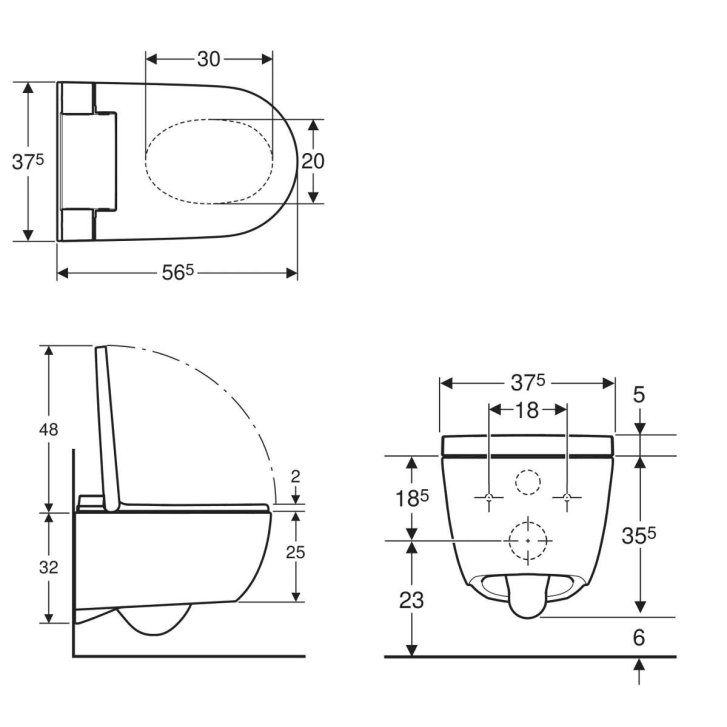 Geberit AquaClean - Elektronický bidet AquaClean Alba s keramikou, Rimfree, SoftClose, KeraTect, bílá 146.350.01.1