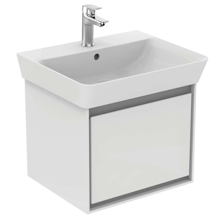 Ideal Standard Connect Air - Umyvadlo Cube 55x46x16 cm, s přepadem, otvor pro baterii, bílá E029901