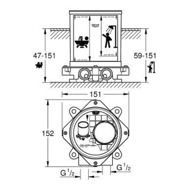 Grohe - Vestavbová souprava DN 15 29086000
