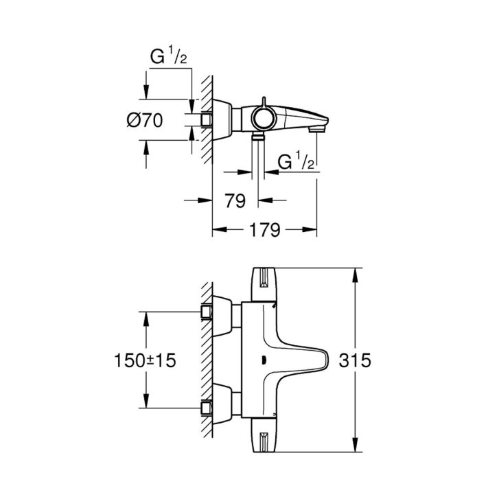 Grohe Grohtherm Special - Termostatická vanová baterie, chrom 34665000