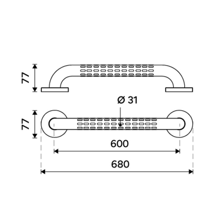 Nimco Asistent - Madlo, délka 60 cm, matný nerez BM 9060-10