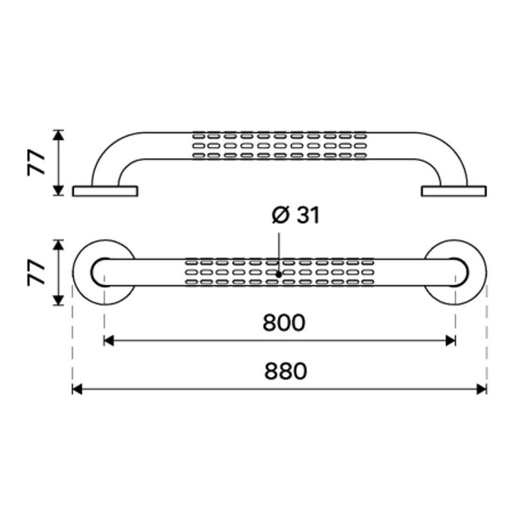 Nimco Asistent - Madlo, délka 80 cm, matný nerez BM 9080-10