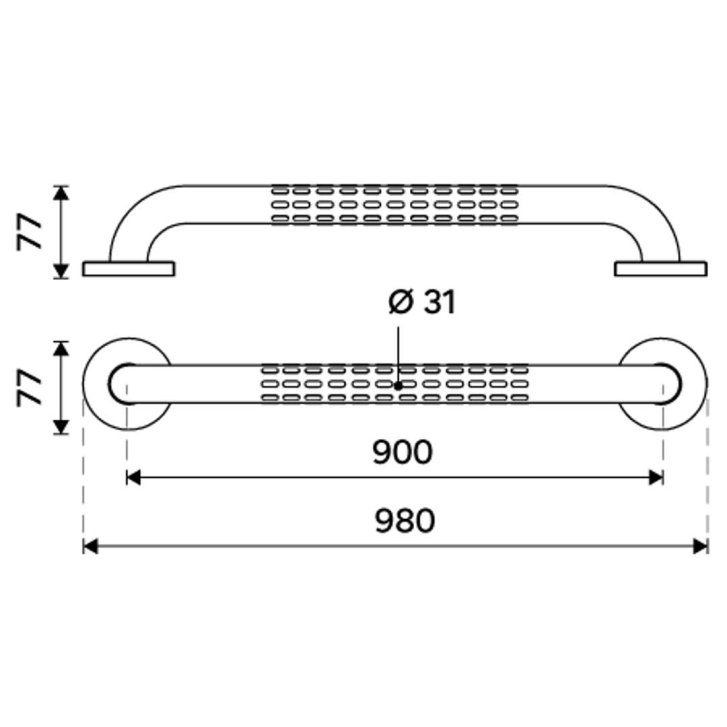 Nimco Asistent - Madlo, délka 90 cm, matný nerez BM 9090-10