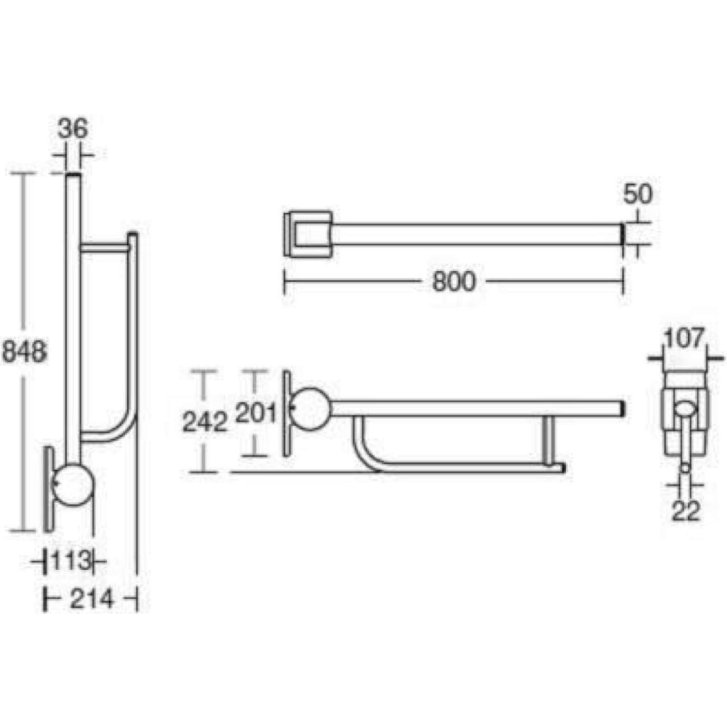 Ideal Standard Contour 21 - Sklopné madlo, modrá S636036