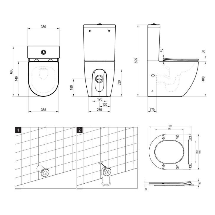 Ravak - WC kombi se sedátkem SoftClose, vario odpad, spodní napouštění, RimOff, bílá X01870