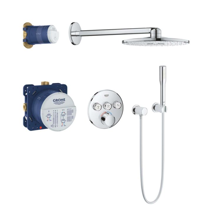 Grohe SmartControl Perfect - Sprchový set 310 s baterií pod omítku, 2 proudy, chrom 34709000