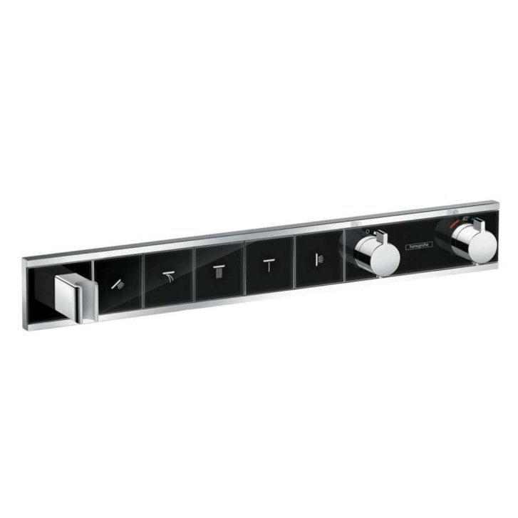Hansgrohe RainSelect - Baterie pod omítku pro 5 spotřebičů, černá/chrom 15358600
