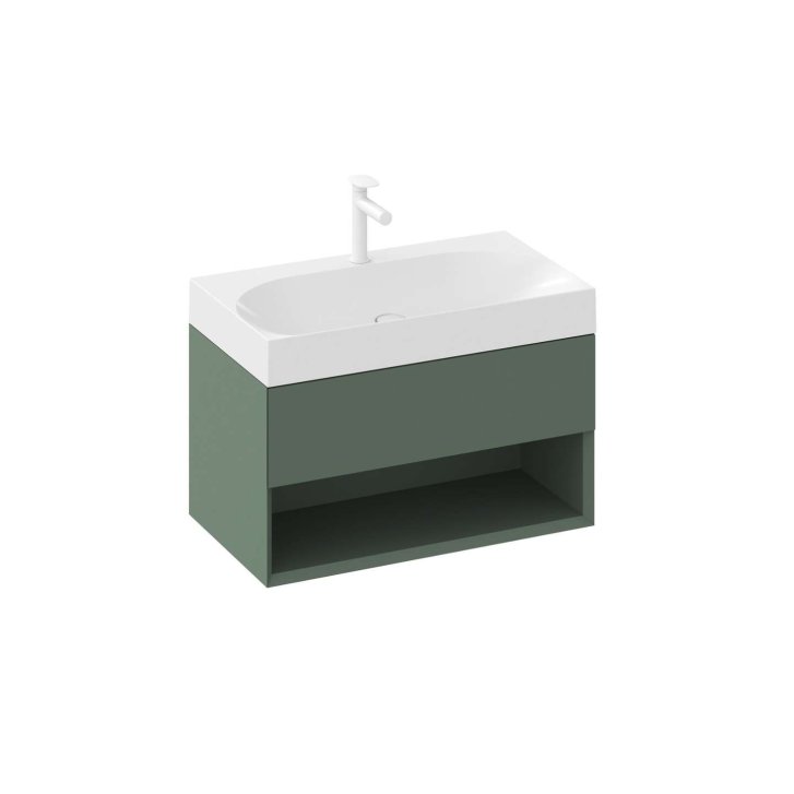 Ravak Lite - Umyvadlová skříňka 80x45x43 cm, 1 zásuvka, Grey Green X000001864
