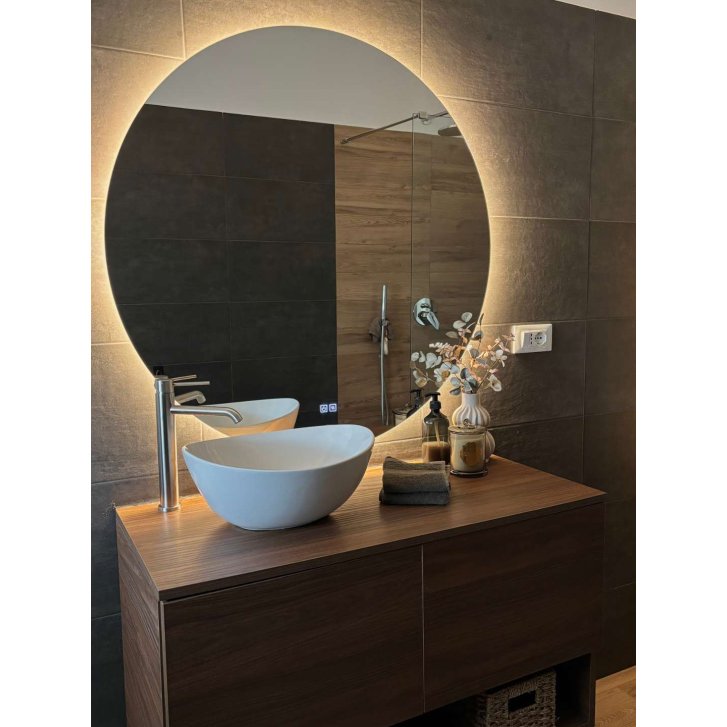kielle Idolio - Zrcadlo s LED osvětlením a vyhříváním, průměr 100 cm 50324071