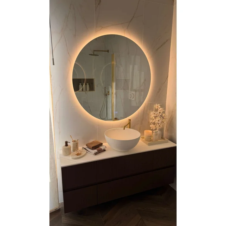 kielle Idolio - Zrcadlo s LED osvětlením a vyhříváním, průměr 100 cm 50324071