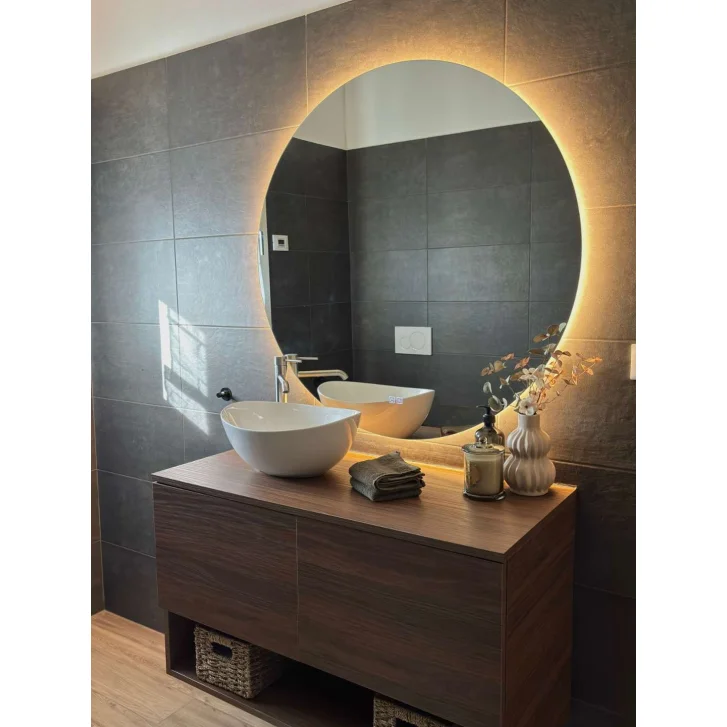 kielle Idolio - Zrcadlo s LED osvětlením a vyhříváním, průměr 100 cm 50324071