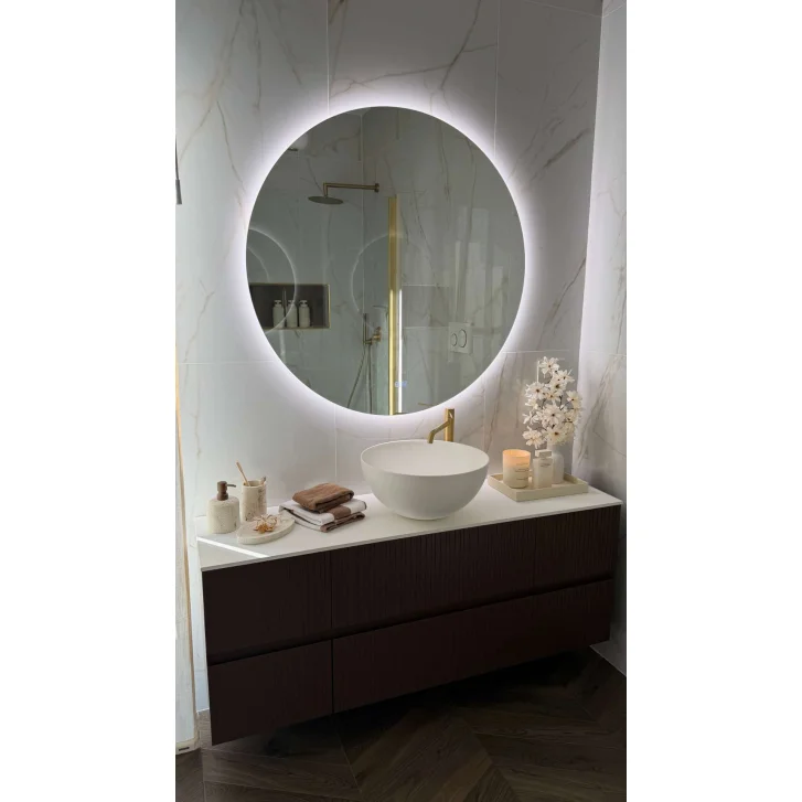 kielle Idolio - Zrcadlo s LED osvětlením a vyhříváním, průměr 100 cm 50324071