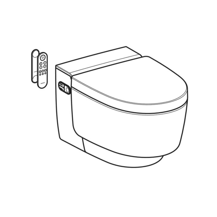 Geberit AquaClean - Elektronický bidet Mera Classic s keramikou, závěsný, TurboFlush, SoftClosing, KeraTect, bílá 146.200.11.1
