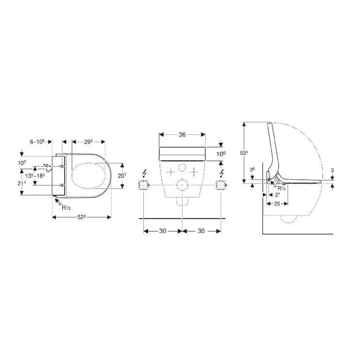 Geberit AquaClean - Elektronické bidetové sedátko Tuma Comfort, SoftClosing, sklo/černá 146.270.SJ.1