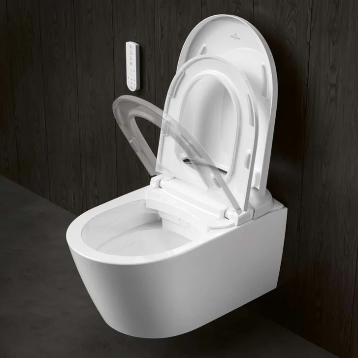 Villeroy & Boch ViClean - Elektronický bidet s keramikou, závěsný, DirectFlush, CeramicPlus, SoftClosing, alpská bílá V16EN3R1