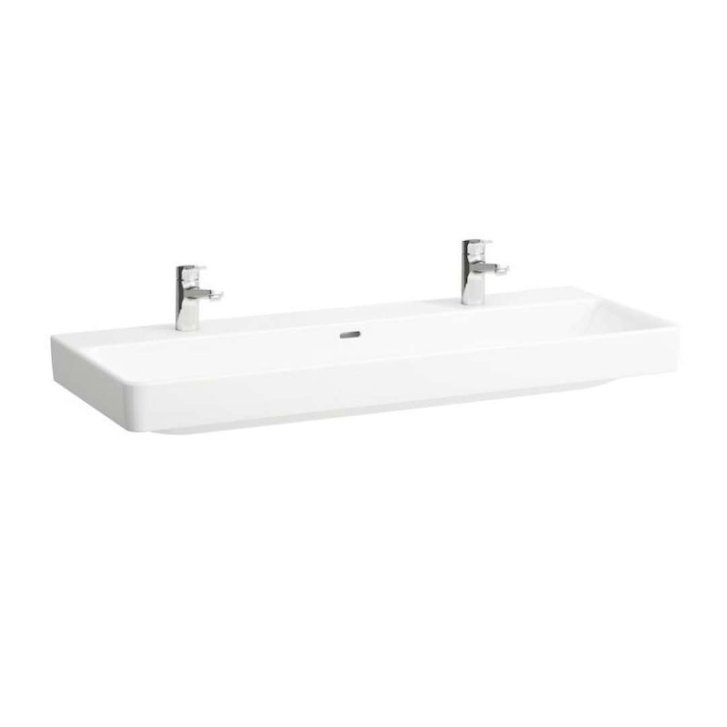 Laufen Pro S - Umyvadlo, 120x47 cm, 2 otvory pro baterie, bílá H8149650001071