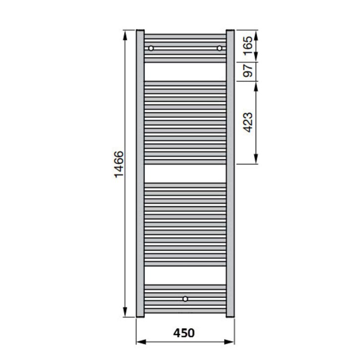 Zehnder Virando - Radiátor koupelnový 150x45 cm, vnější připojení, 620 W, bílá AB-150-045
