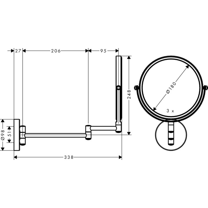 Hansgrohe Logis Universal - Kosmetické zrcátko, chrom 73561000