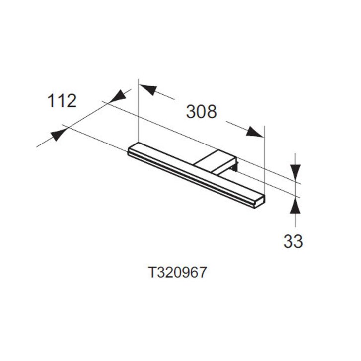 Ideal Standard Mirror&Light - LED svítidlo Pandora 308x112x33 mm, 8W, chrom T320967