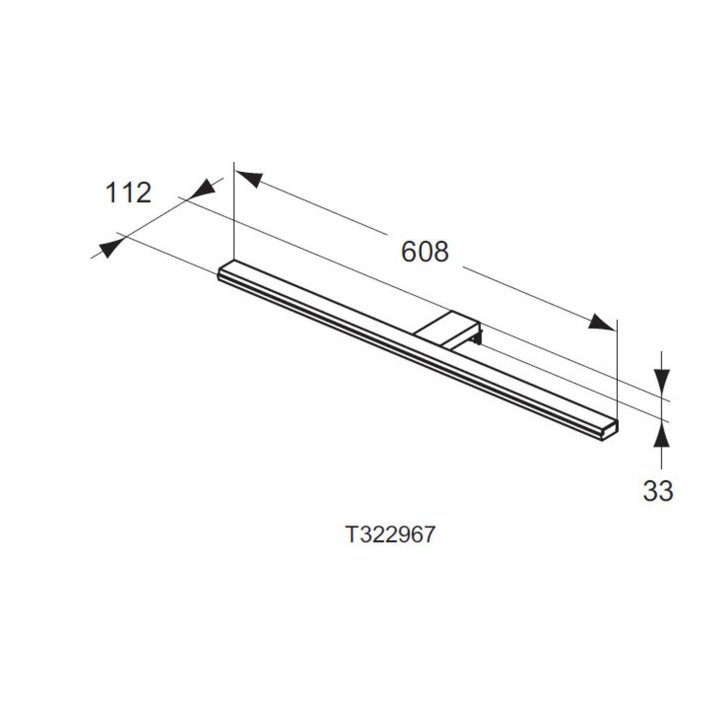 Ideal Standard Mirror&Light - LED svítidlo Pandora 608x112x33 mm, 12W, chrom T322967