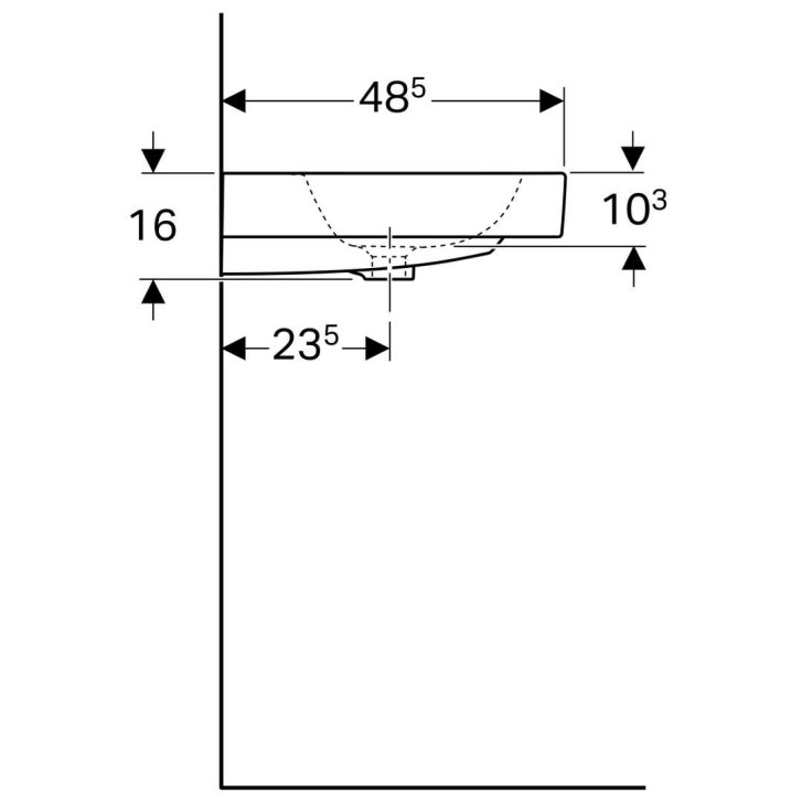 Geberit iCon - Umyvadlo, 120x49 cm, s KeraTect, bílá 124020600
