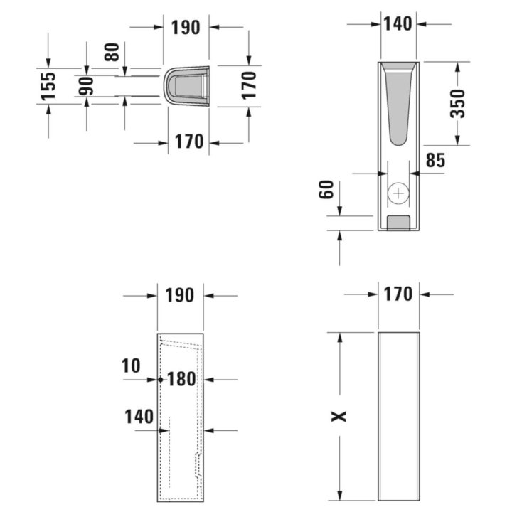 Duravit D-Code - Sloup pro umyvadlo, bílá 08632700002